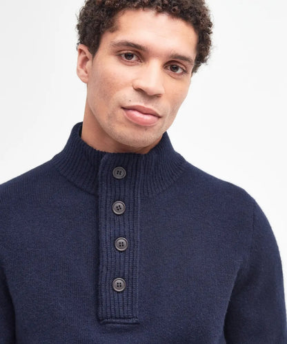Pullover mit Reißverschluss und Knopfverschluss | Marineblau