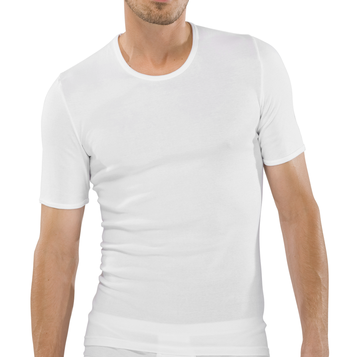 Schiesser T-Shirt mit Rundhalsausschnitt | Weiß