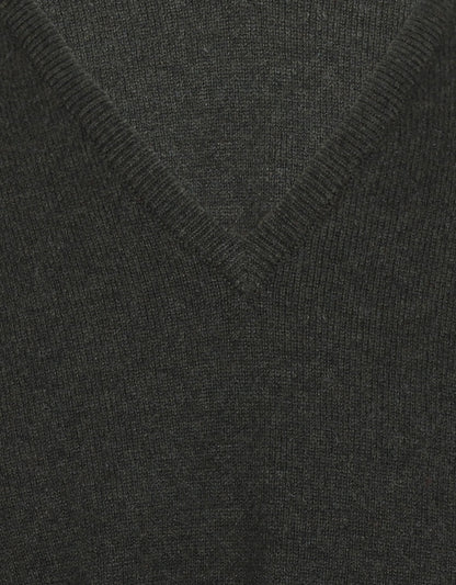 William Lockie V-Ausschnitt-Pullover aus Lammwolle | Seetang