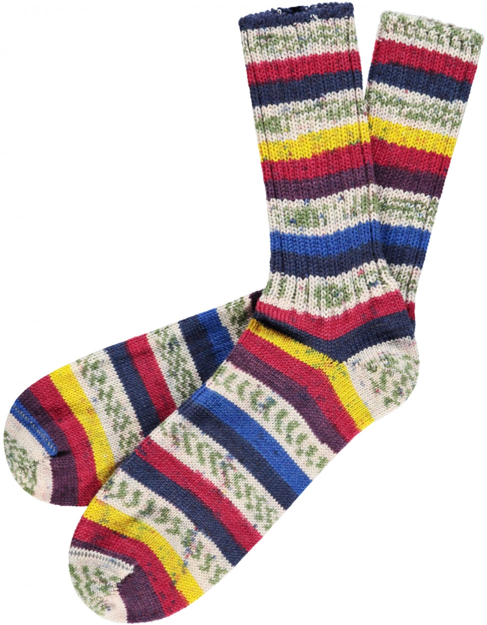Fairisle Sok | Rood Blauw Multi
