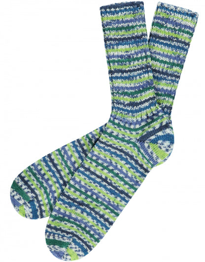 Fairisle Sok | Groen Blauw
