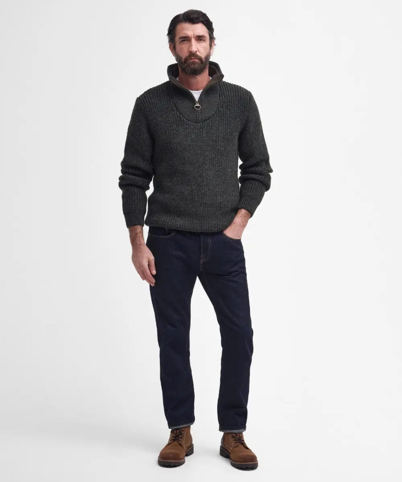 Barbour New Tyne Half Zip Jumper | Green