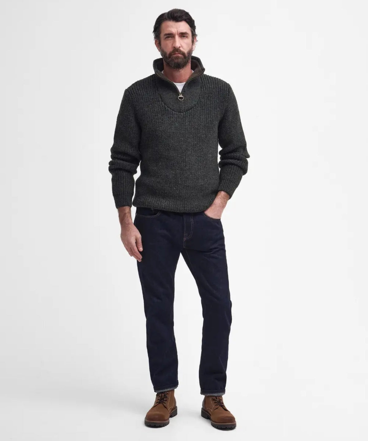 Barbour New Tyne Half Zip Jumper | Green