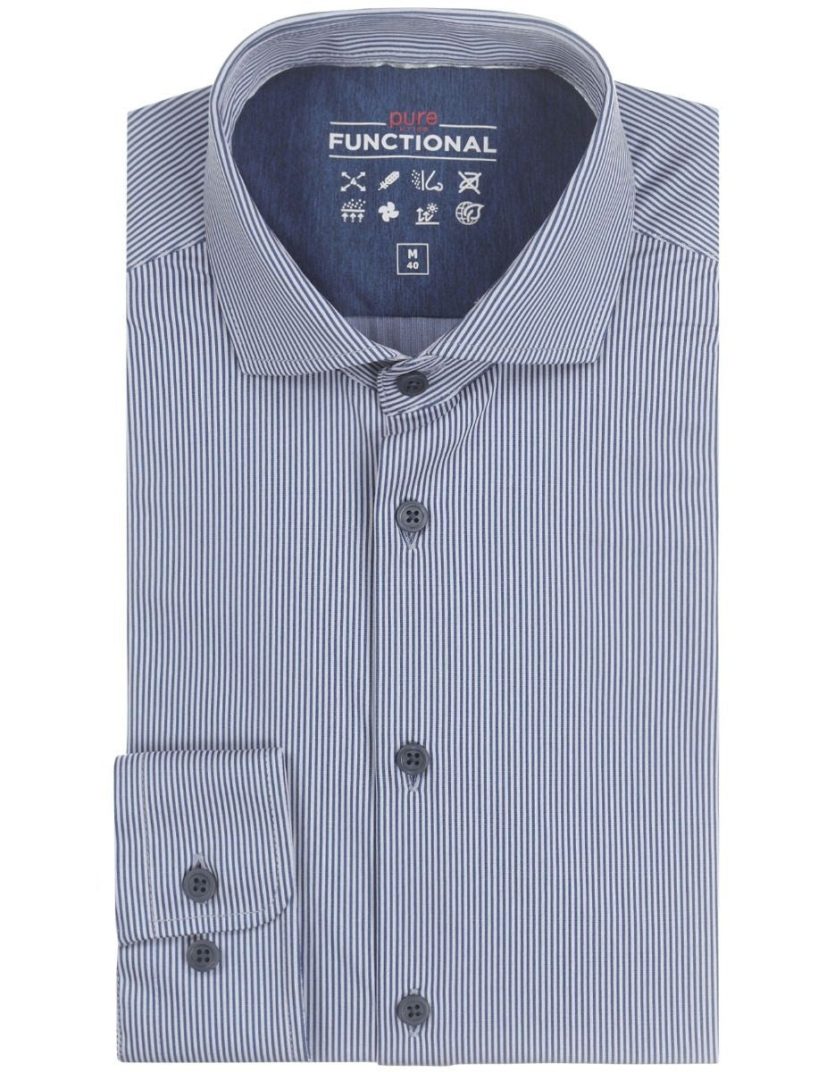 Pure Functional Shirt | Navy stripe
