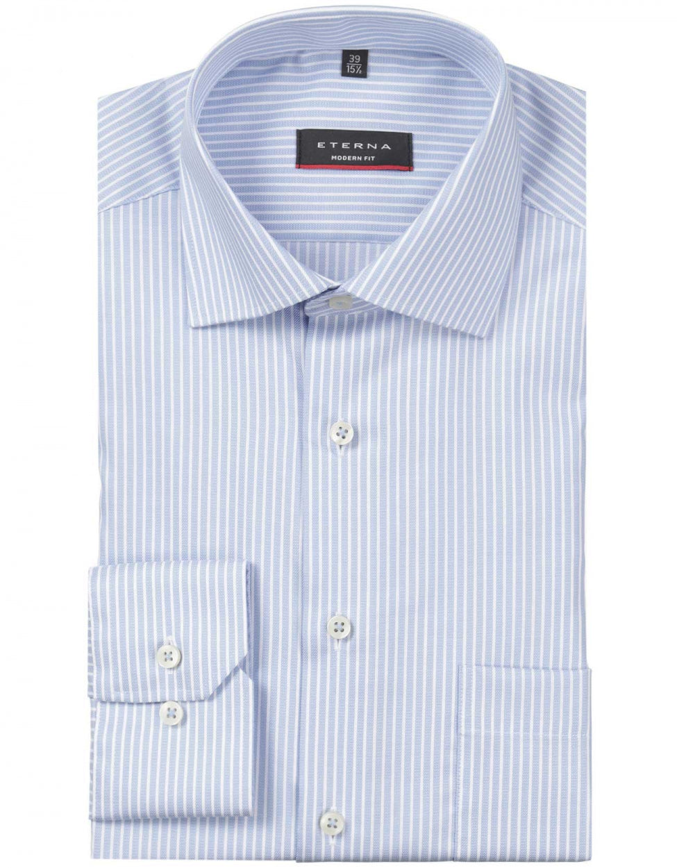 Shirt Katoen | Blauw/Wit mini streep