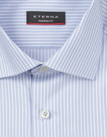 Shirt Katoen | Blauw/Wit mini streep
