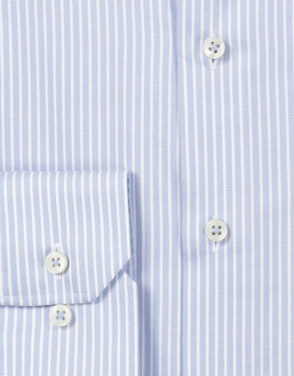 Shirt Katoen | Blauw/Wit mini streep