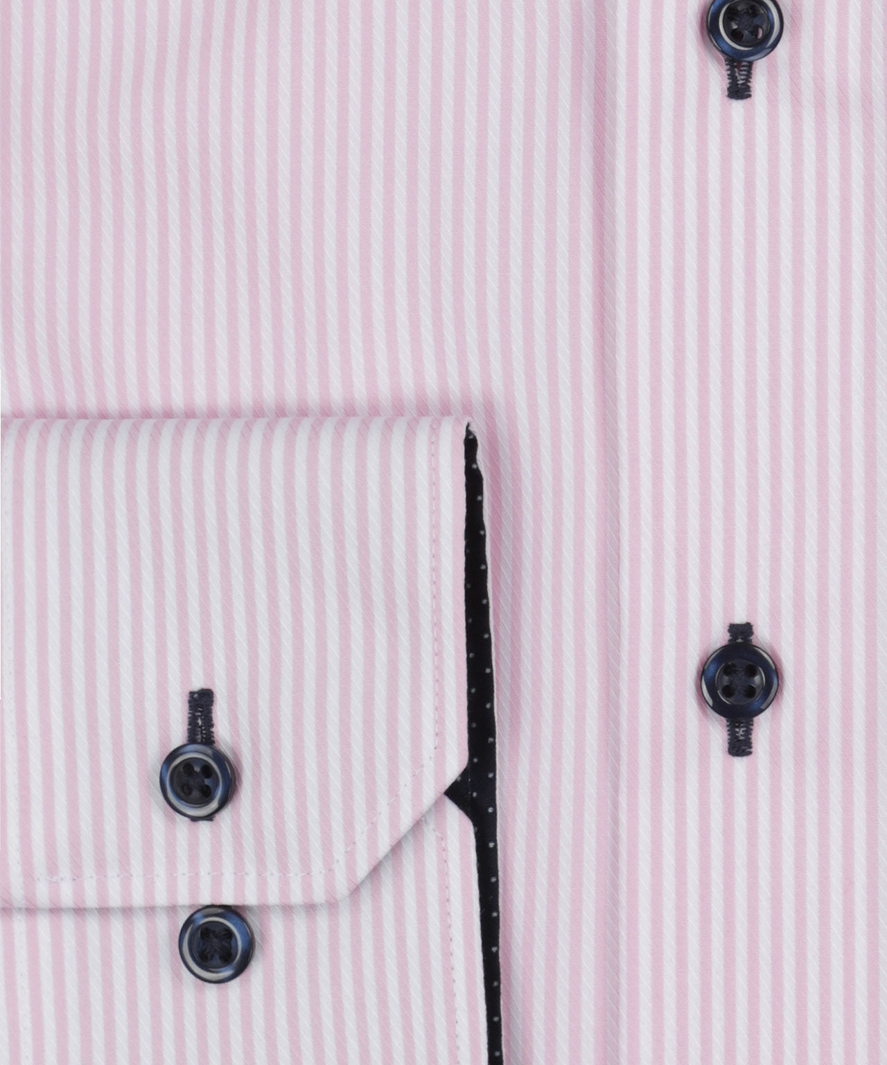 Shirt Katoen | Lichtroze/Wit mini streep