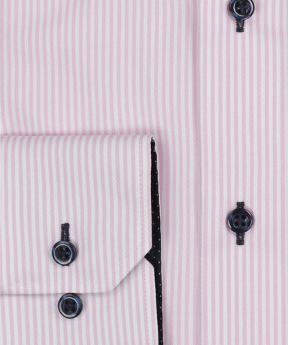 Shirt Katoen | Lichtroze/Wit mini streep