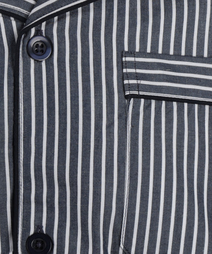 Pyama Katoen | Navy streep