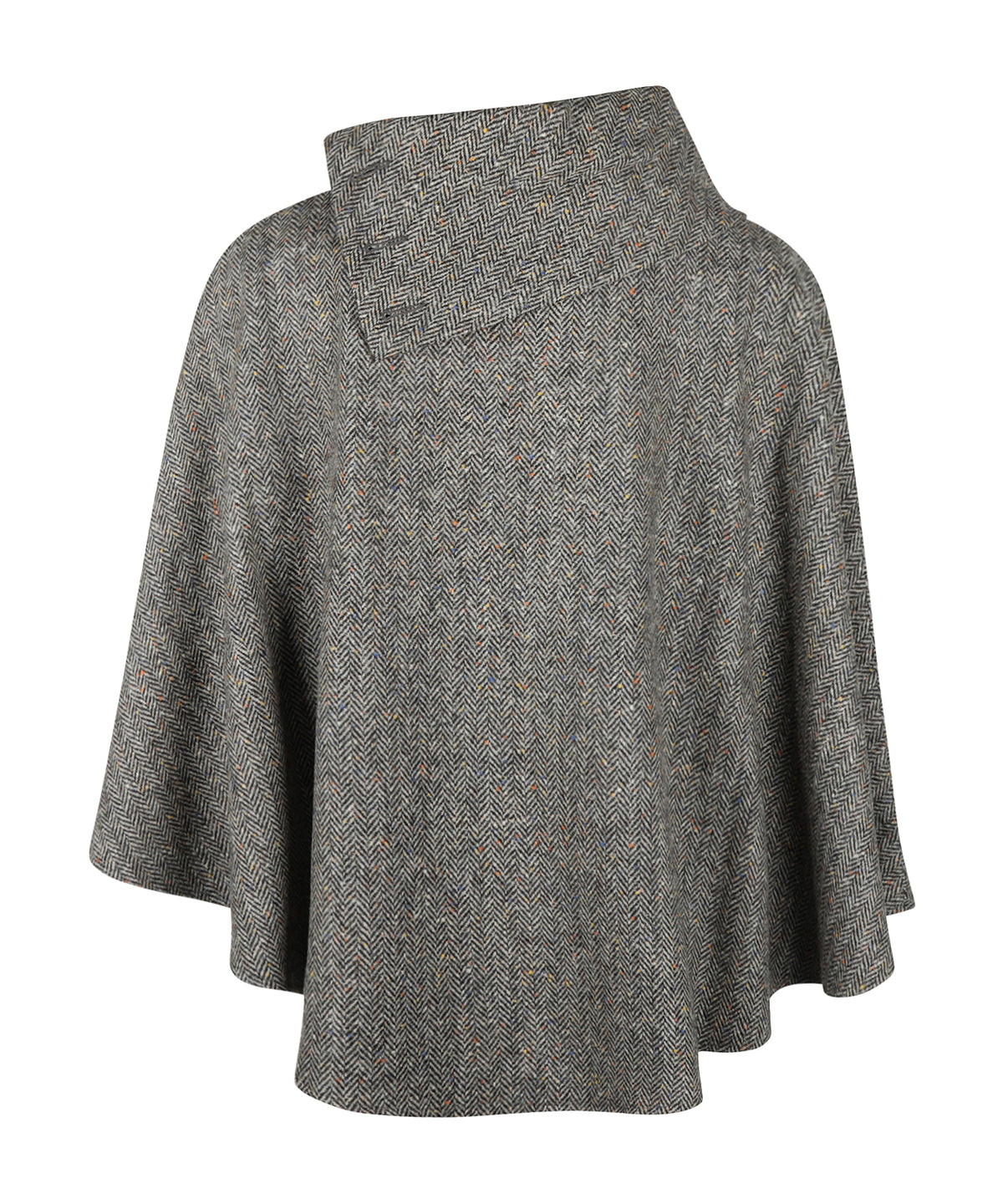 Poncho Dames | Bruin Herringbone