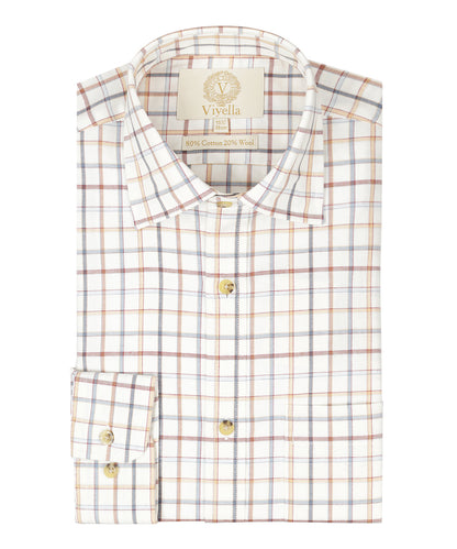 Shirt | Wit ruit Rood/Navy/Blauw/Geel