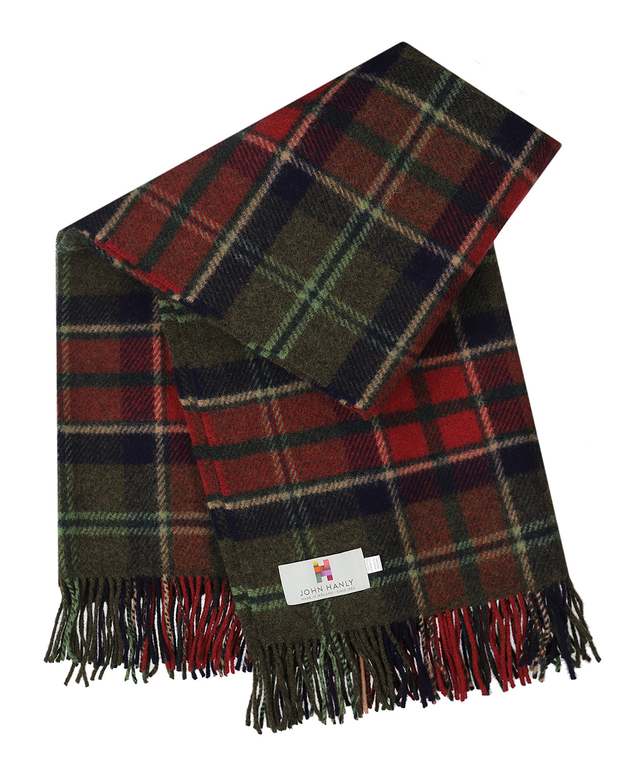 John Hanly Plaid Shetland | Loden Navy Claret Plaid