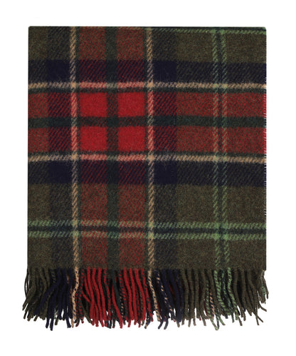 John Hanly Plaid Shetland | Loden Navy Claret Plaid