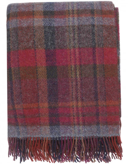 John Hanly Plaid Shetland | Pink/Red/Purple Plaid