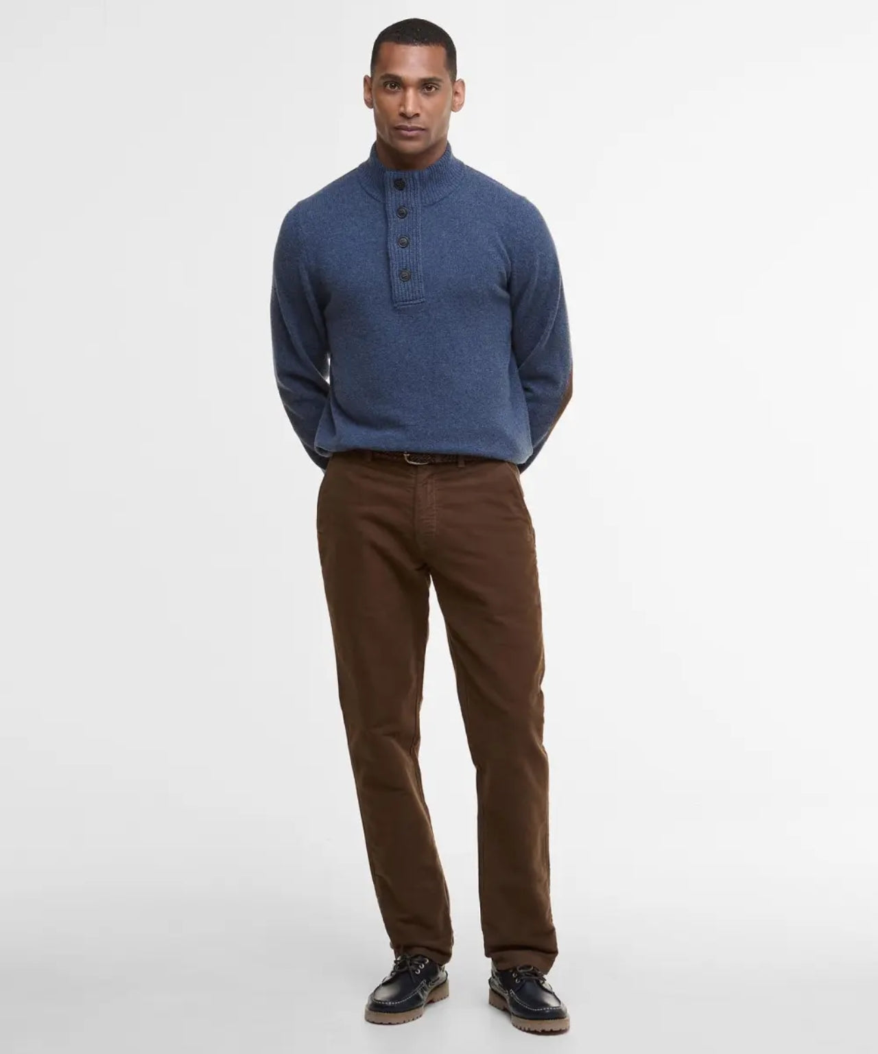 Pullover mit Reißverschluss und Knopfverschluss | Blau
