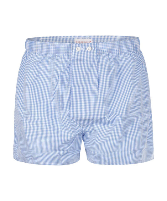 Derek Rose Boxer | Gingham 1 Bleu