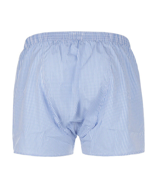 Derek Rose Boxer | Gingham 1 Bleu