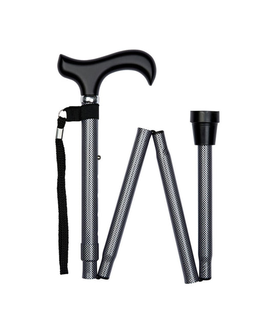 Folding Walking Stick | Zwart Ruit