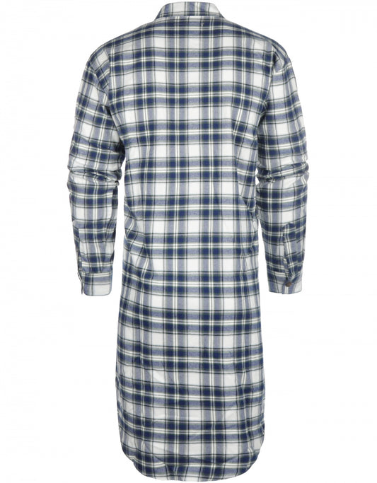 Flannel Nightshirt | Blauw/Wit grote ruit