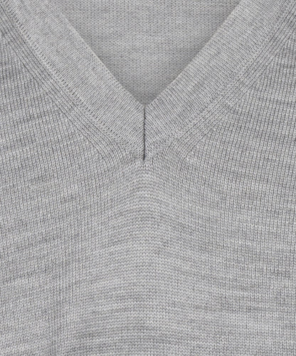 Merinowollpullover mit V-Ausschnitt | Grau