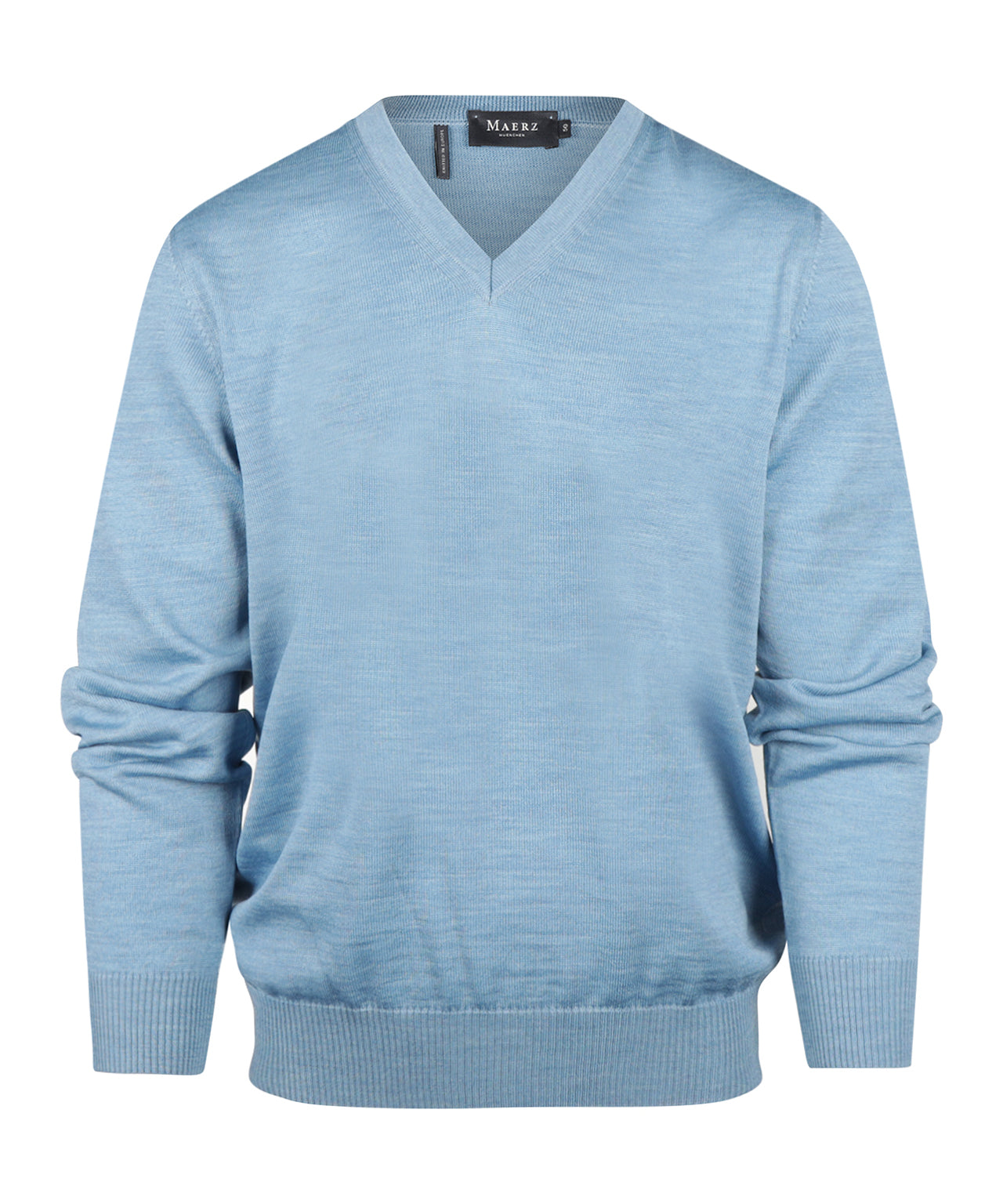 Merinowollpullover mit V-Ausschnitt | Blau