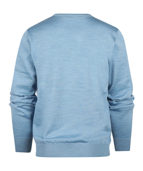 Pullover Merino wol v-hals | Blauw