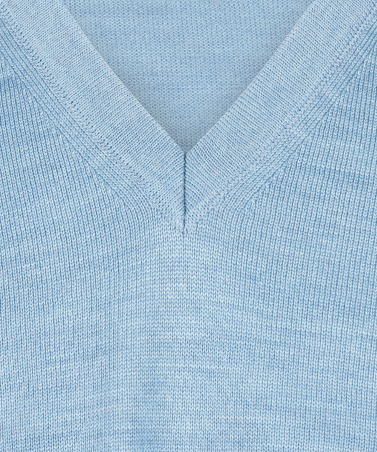 Merinowollpullover mit V-Ausschnitt | Blau
