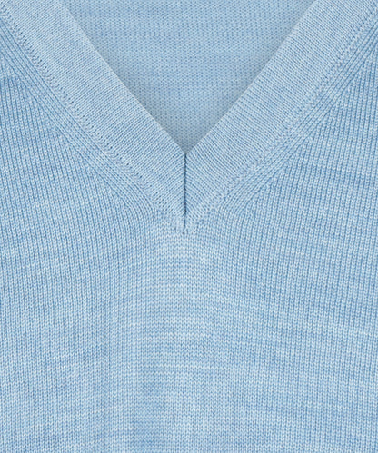 Merinowollpullover mit V-Ausschnitt | Blau