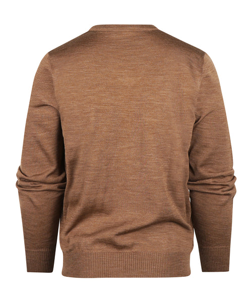 Pullover Merino wol v-hals | Bruin