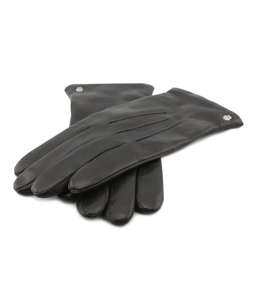 Handschoen Leer met Cashmere | Zwart