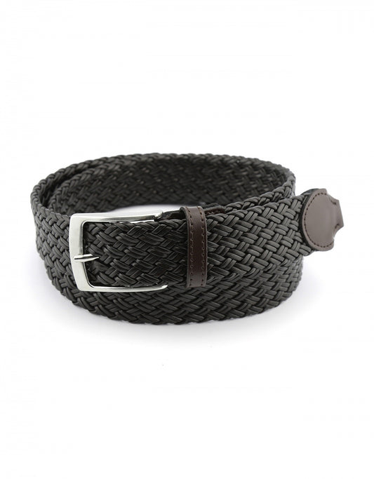 Riem Leer gevlochten | Bruin