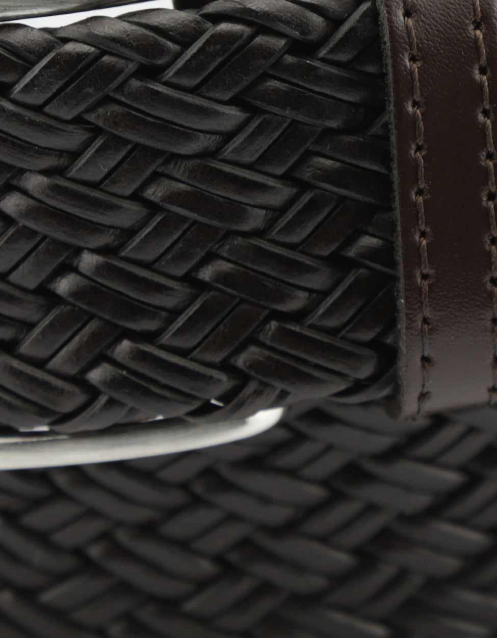 Riem Leer gevlochten | Bruin