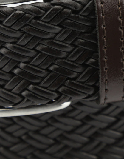 Riem Leer gevlochten | Bruin
