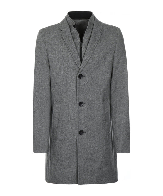 Langer Wollmischmantel Hans | Grau