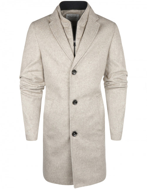 Lange jas wolmix Hans | Beige