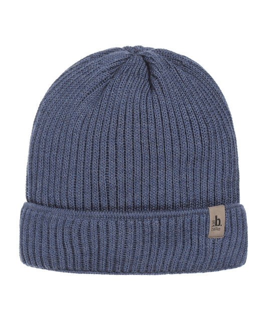 Mütze aus weicher Merinowolle | Denimblau