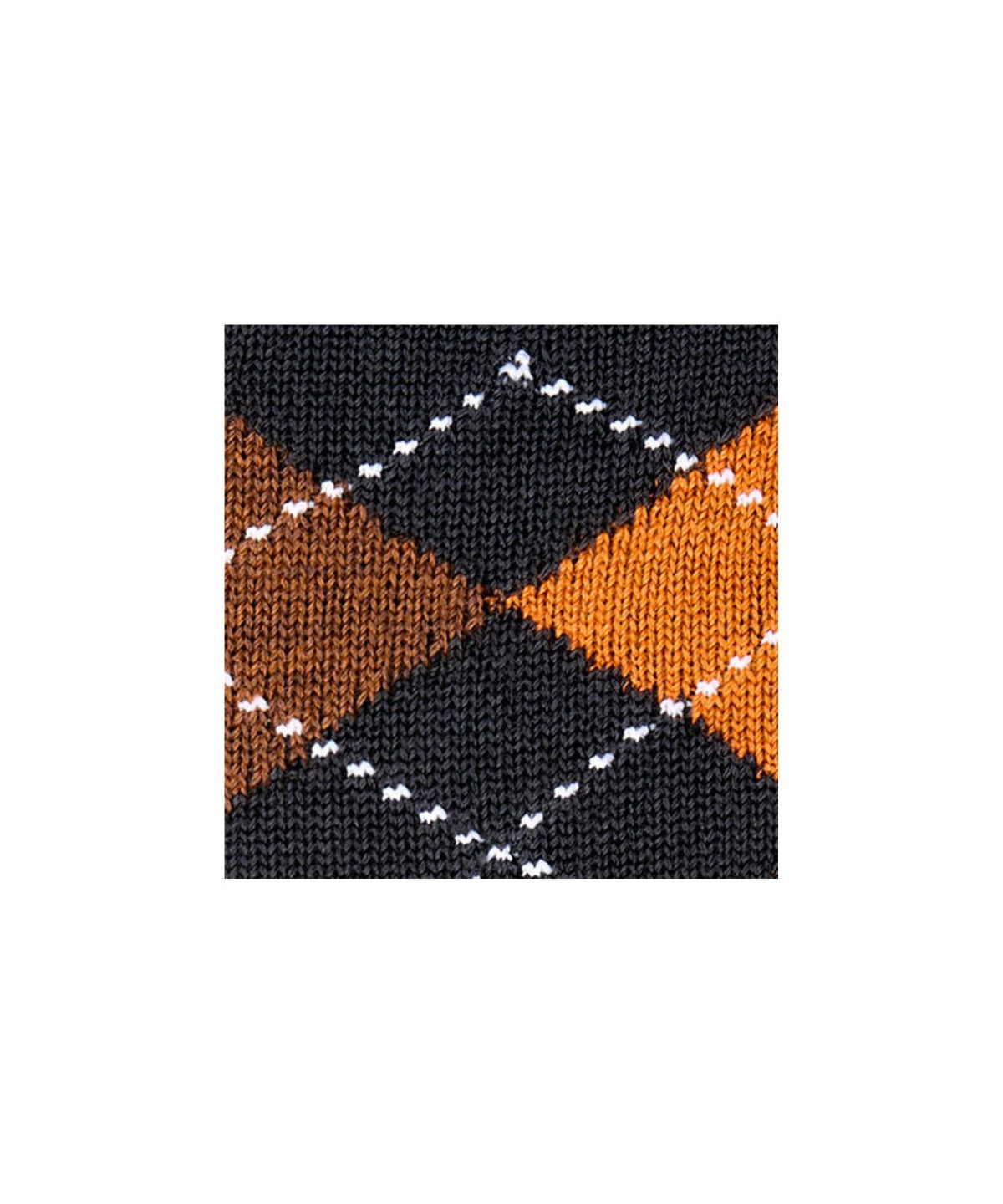 Preston Heren Sokken | Black Brown Orange Diamond Check