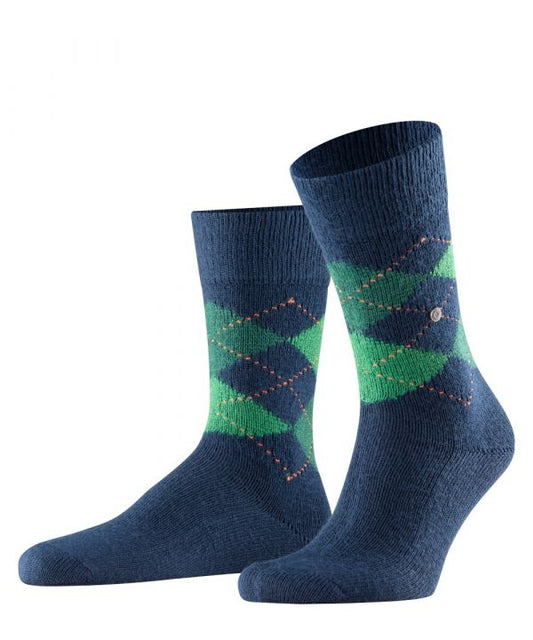 Preston Heren Sokken | Blue/Green diamond check
