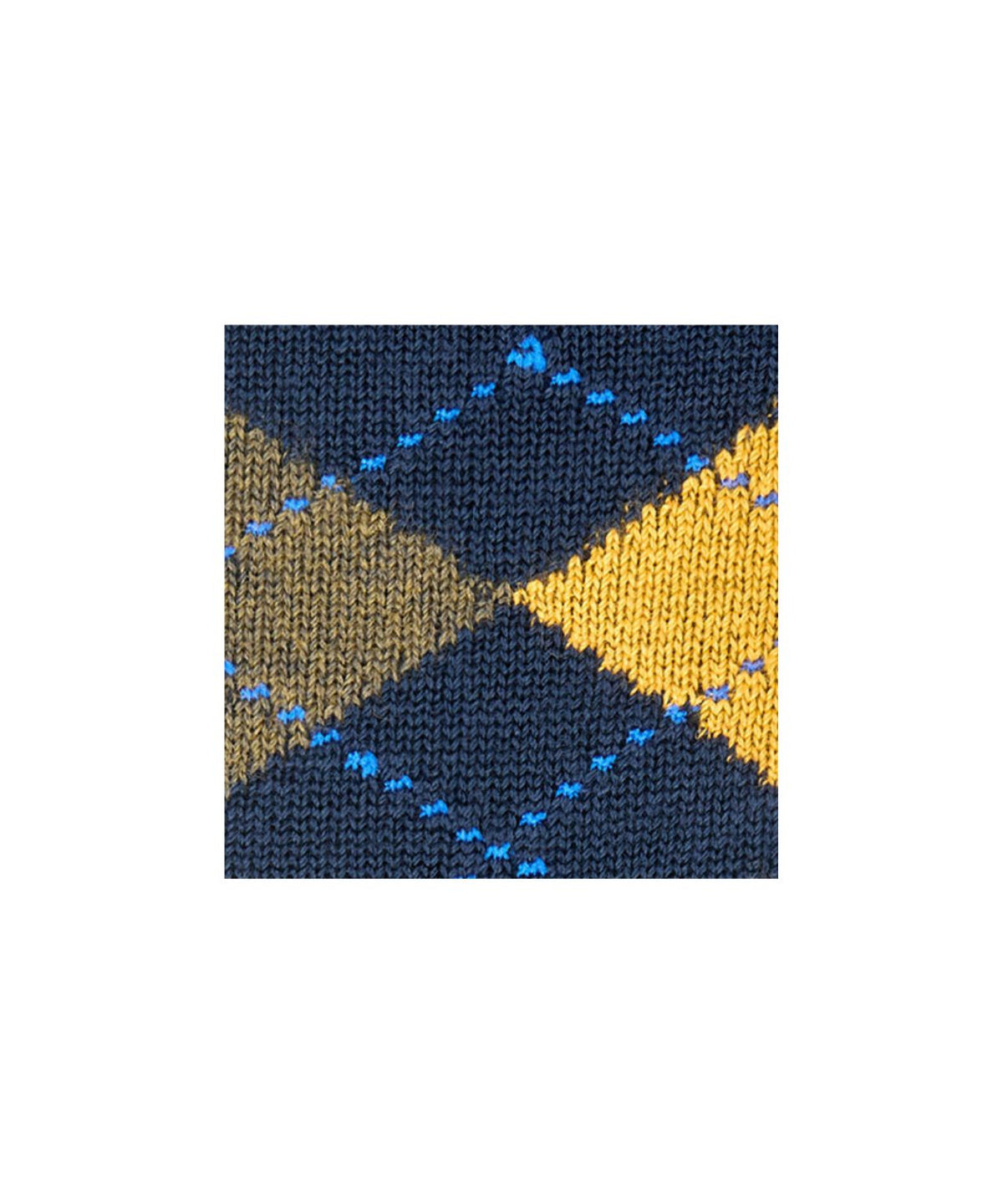 Preston Heren Sokken | Dark Navy Brown Dark Yellow Diamond Check