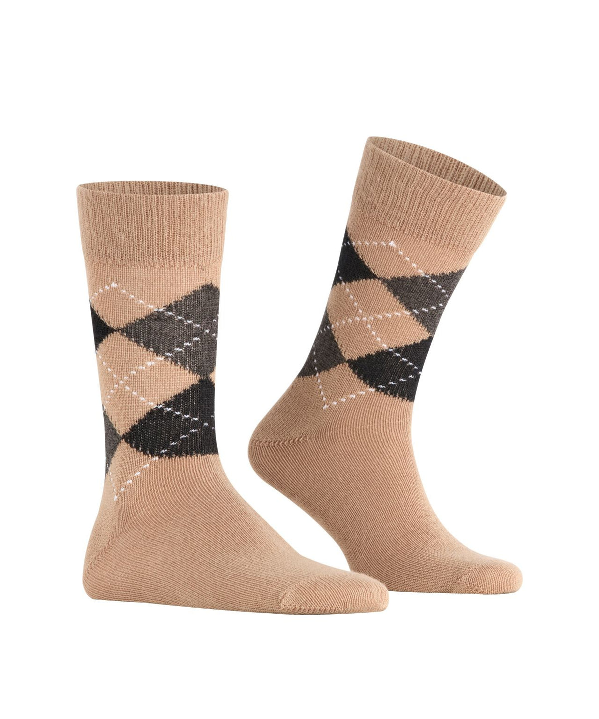 Preston Heren Sokken | Camel Navy Dark Green Diamond Check