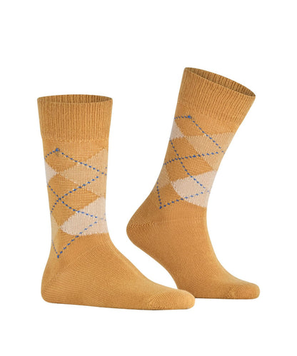 Preston Heren Sokken | Amber Yellow Diamond Check