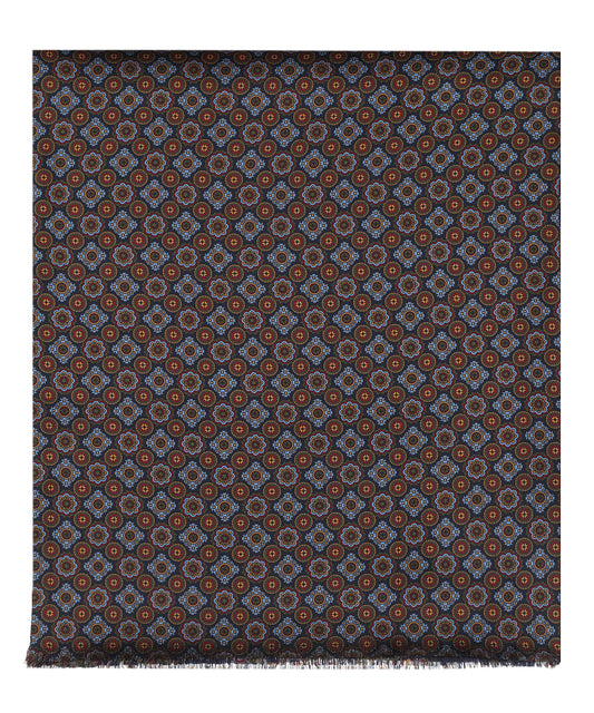 Sjaal Zijde/Wol | Navy Print