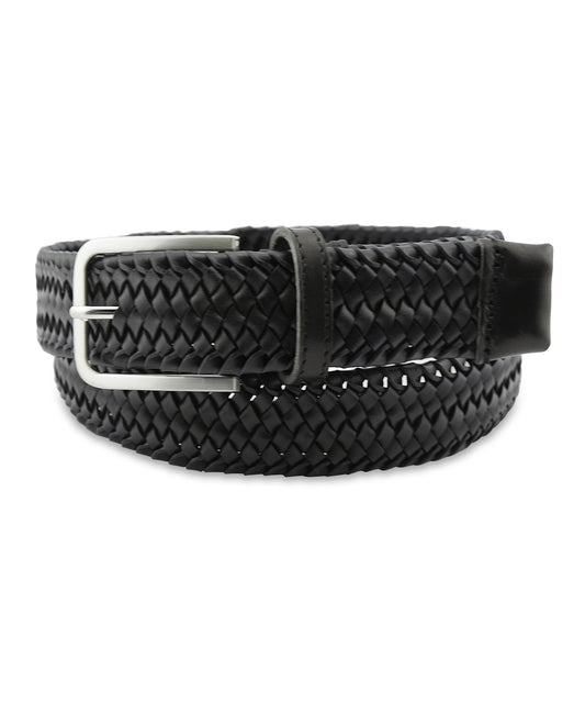 Gevlochten Leren Riem | Zwart