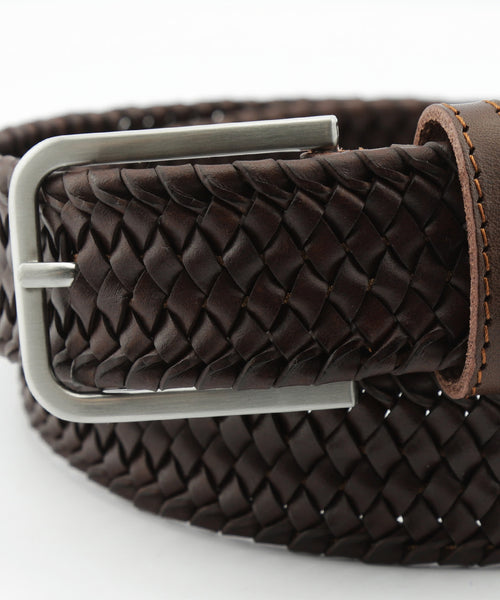 Elegante Gevlochten Leren Riem | Bruin