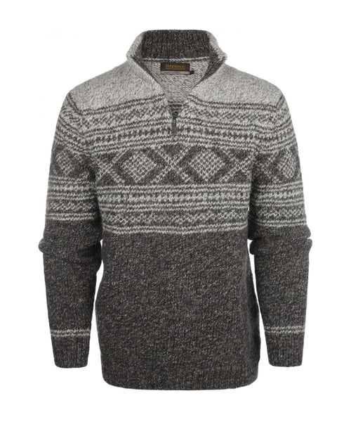 Trui Fisherman hoge rits | Grijs