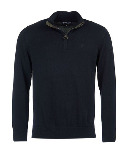 Barbour Baumwoll-Pullover mit halbem Reißverschluss | Marineblau