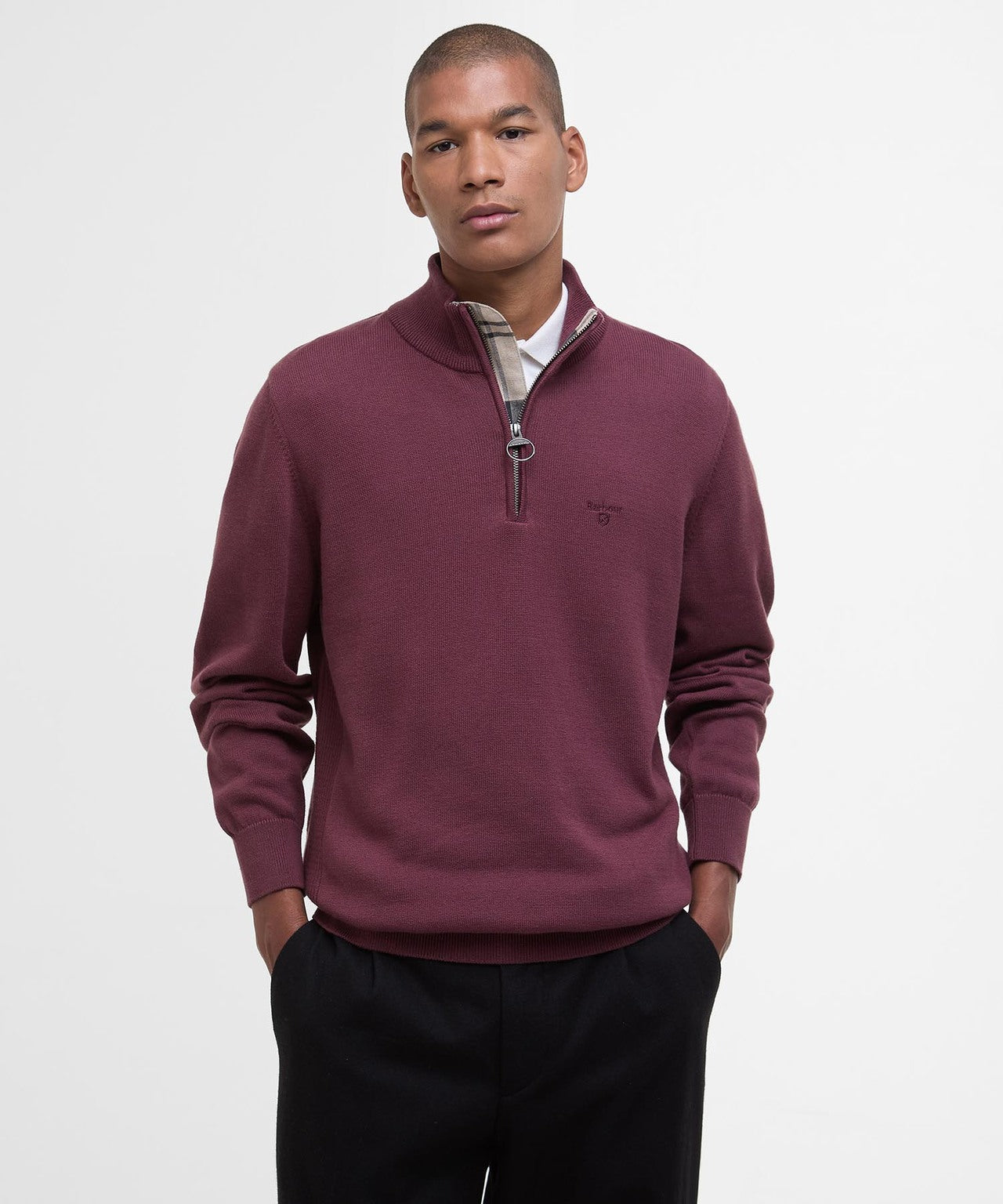 Barbour Cotton Half Zip Pullover | Red