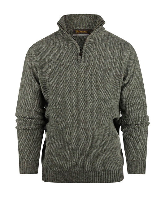 Sweater with zipper | Brown