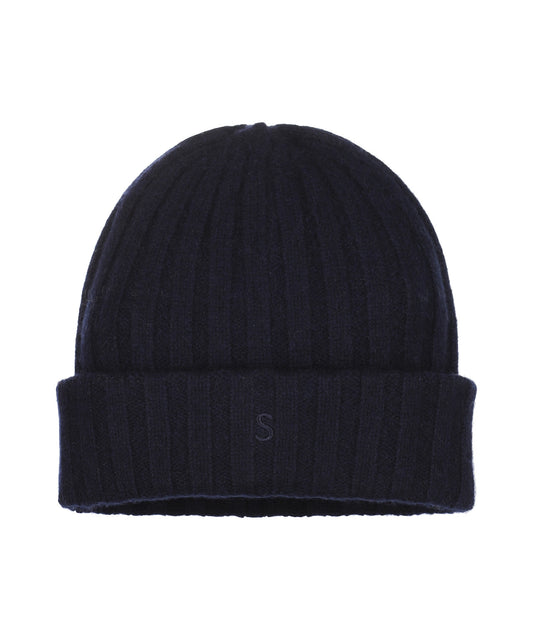 Beanie Cashmere | Navy gun Metal